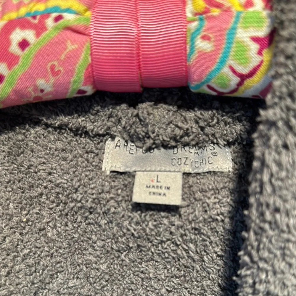 EUC long Barefoot Dreams grey open front hooded cardigan L - Picture 2 of 3